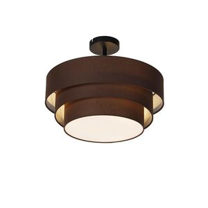Moderné stropné svietidlo hnedé 45 cm 3-svetlo - Drum Trio vyobraziť