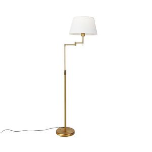 Inteligentná stojaca lampa bronzová s bielym tienidlom vrátane Wifi A60 - Ladas Deluxe vyobraziť