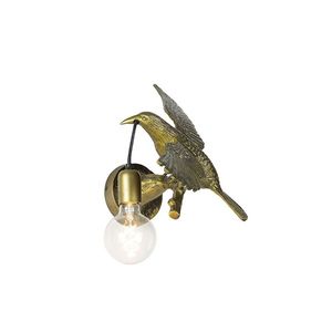 Vintage nástenná lampa mosadzná - Animal Fugl vyobraziť