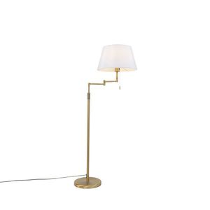 Stojaca lampa bronzová s bielym tienidlom a nastaviteľným ramenom - Ladas Deluxe vyobraziť
