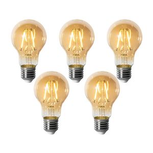 Sada 5 stmievateľných LED žiaroviek E27 A60 zlatá 3W 310 lm 2200K vyobraziť