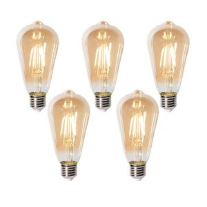 Sada 5 stmievateľných LED žiaroviek E27 ST64 zlatá 5W 450 lm 2700K vyobraziť
