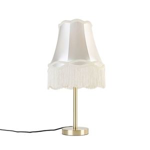 Klasická stolná lampa mosadz s tienidlom Granny krémová 30 cm - Simplo vyobraziť