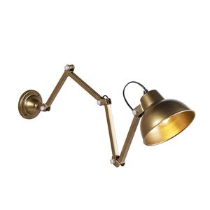 Priemyselná nástenná lampa mosadz nastaviteľná - Avon vyobraziť