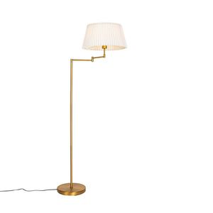 Stojaca lampa bronzová s bielym skladaným tienidlom a nastaviteľným ramenom - Ladas Deluxe vyobraziť
