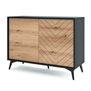 Komoda Diamond 103, 5 cm dub/čierna vyobraziť