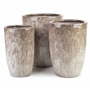 Sada 3 obalů na květináče Neva Marble 03 mramorová/hnědá vyobraziť