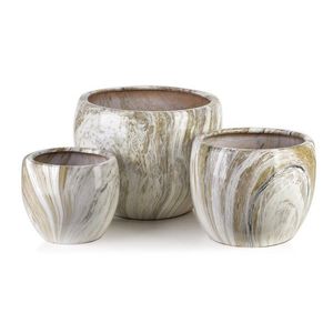 Sada 3 obalů na květináče Neva Marble mramorová/béžová vyobraziť