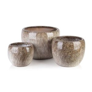 Sada 3 obalů na květináče Neva Marble mramorová/hnědá vyobraziť