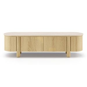 TV stolek Segretto 200 cm travertin/dub přírodní vyobraziť
