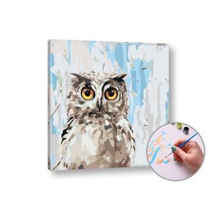 Maľovanie podľa čísel MUDRA Owl | low difficulty vyobraziť
