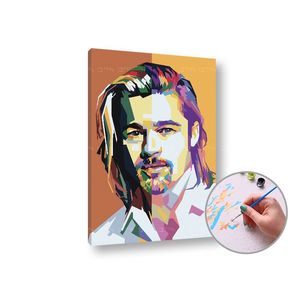 Maľovanie podľa čísel BRAD PITT | low difficulty vyobraziť
