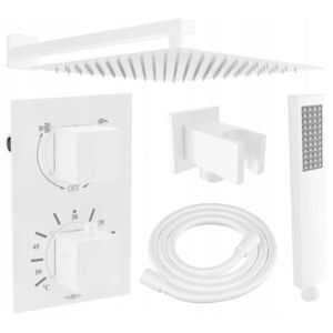 MEXEN/S MEXEN/S - Cube DR02 podomietkový sprchový SET + slim sprcha 25 cm, biela 77502DR0225-20 vyobraziť
