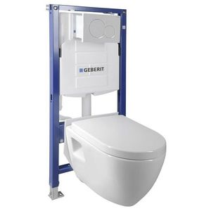AQUALINE - Závesné WC Nera s podomietkovou nádržkou do sadrokartónu a tlačidlom Geberit, biela WC-SADA-16 vyobraziť