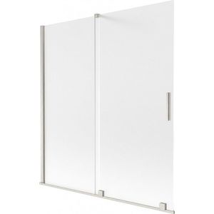 MEXEN/S - Velár dvojkrídlová posuvná vaňová zástena 150 x 150 cm, dekor, nikel kartáčovaný 896-150-000-31-97 vyobraziť