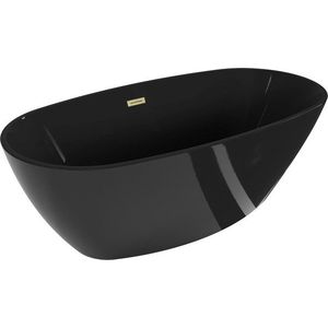 MEXEN/S - Eris voľne stojaca vaňa 170 x 80 cm, čierna, sifón a prepad kartáčované zlato 53441708070-55 vyobraziť