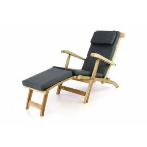 Divero Florentine 50389 Záhradné drevené lehátko + polstrovanie - antracit vyobraziť
