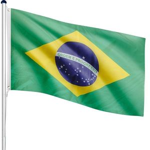 Vlajkový stožiar vrátane vlajky Brazília, 650 cm vyobraziť