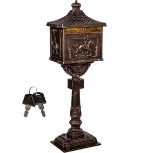 STILISTA Starožitná poštová schránka, 118 cm, bronz vyobraziť