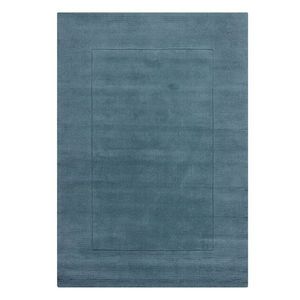 Modrý ručne tkaný vlnený koberec 120x170 cm Textured Wool Border – Flair Rugs vyobraziť