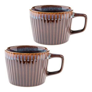 Modré/hnedé kameninové hrnčeky v súprave 2 ks na cappuccino 190 ml Tone – Dakls vyobraziť