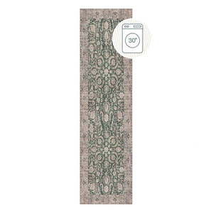 Zelený prateľný behúň 60x230 cm Beau Floral – Flair Rugs vyobraziť