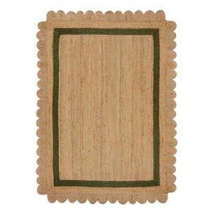Tmavozelený/v prírodnej farbe ručne tkaný jutový koberec 200x290 cm Grace Green – Flair Rugs vyobraziť