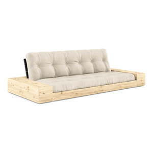 Sivo-béžová ľanová rozkladacia pohovka 244 cm Base – Karup Design vyobraziť