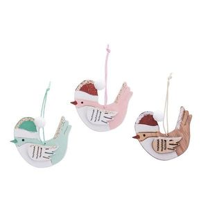 Drevené vianočné ozdoby v súprave 6 ks 8 cm Birds – Casa Selección vyobraziť