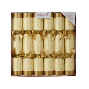 Vianočné crackery v súprave 6 ks Gold Damask – Robin Reed vyobraziť