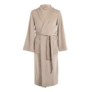 Taupe mikroplyšový župan veľkosť S/M Elena – Tiseco Home Studio vyobraziť