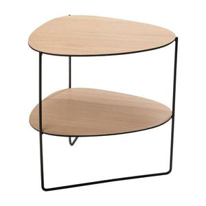 Kovový konferenčný stolík v prírodnej farbe 37x44 cm Curve Double Wood – LIND DNA vyobraziť