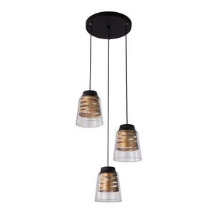 Čierne závesné svietidlo so skleneným tienidlom Fresno - Candellux Lighting vyobraziť