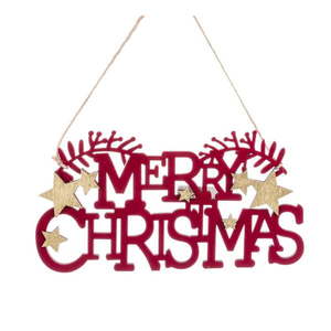 Drevená závesná vianočná dekorácia 22 cm Merry Christmas – Casa Selección vyobraziť