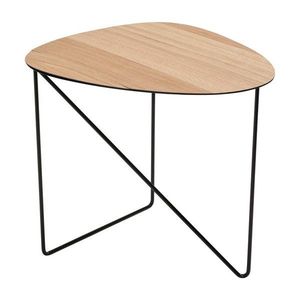 Kovový konferenčný stolík v prírodnej farbe 44x50 cm Curve L Wood – LIND DNA vyobraziť