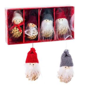 Slamené vianočné ozdoby v súprave 4 ks 7 cm Santa Claus – Casa Selección vyobraziť