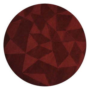 Vínovočervený ručne tkaný vlnený okrúhly koberec ø 160 cm Shard Red – Flair Rugs vyobraziť