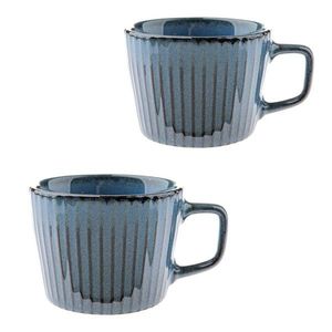 Modré kameninové hrnčeky v súprave 2 ks na cappuccino 190 ml Tone – Dakls vyobraziť