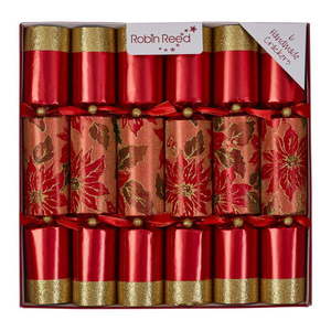 Vianočné crackery v súprave 6 ks Glittery Poinsettia – Robin Reed vyobraziť