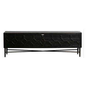 Čierny TV stolík z recyklovaného dreva 160x50x45 cm Bequest – WOOOD vyobraziť