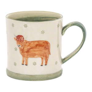 Zelený/béžový hrnček z kameniny 225 ml Cow – Sass & Belle vyobraziť