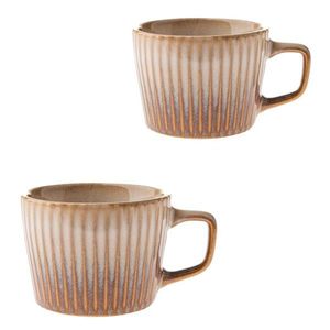 Béžové kameninové hrnčeky v súprave 2 ks na cappuccino 190 ml Tone – Dakls vyobraziť