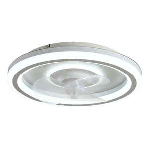 Biele LED stropné svietidlo na diaľkové ovládanie/s ventilátorom Alan – SULION vyobraziť