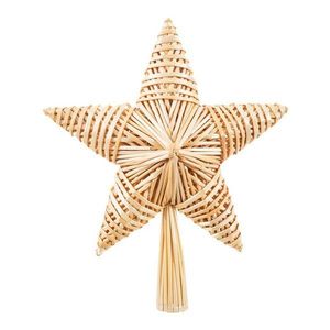 Slamená špička na stromček 30 cm Star – Casa Selección vyobraziť