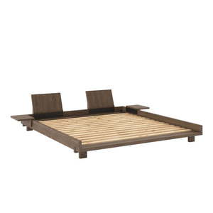 Hnedá dvojlôžková posteľ z borovicového dreva s roštom 180x200 cm Social – Karup Design vyobraziť