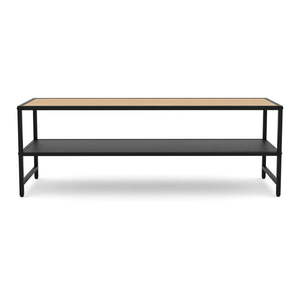 Čierny/v prírodnej farbe TV stolík v dekore duba 120x40x35 cm Altino – Unique Furniture vyobraziť