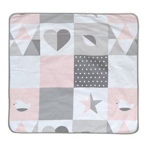 Ružová/sivá mikroplyšová detská deka 80x80 cm Happy Patch – Roba vyobraziť