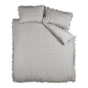 Sivé krepové obliečky na dvojlôžko/predĺžené 230x220 cm Seersucker Frill – Catherine Lansfield vyobraziť