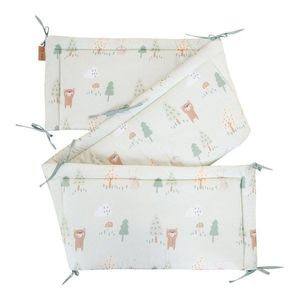 Svetlozelený bavlnený mantinel do postieľky 170 cm Woodland Buddies – Roba vyobraziť