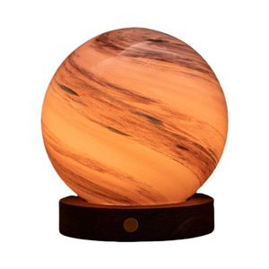 Tmavo prírodná LED stolová lampa so skleneným tienidlom (výška 13 cm) Polar Cloud – Gingko vyobraziť